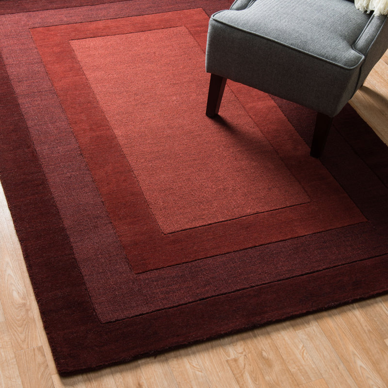 Alcott Hill® Keifer Handmade Wool Brown/Red Rug & Reviews Wayfair